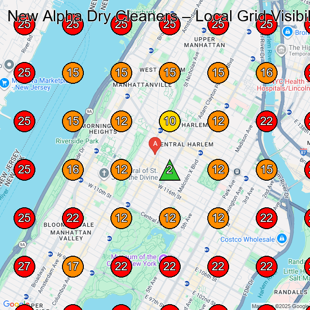 New Alpha Dry Cleaners GeoGrid visibility map for Dry Cleaner in New York